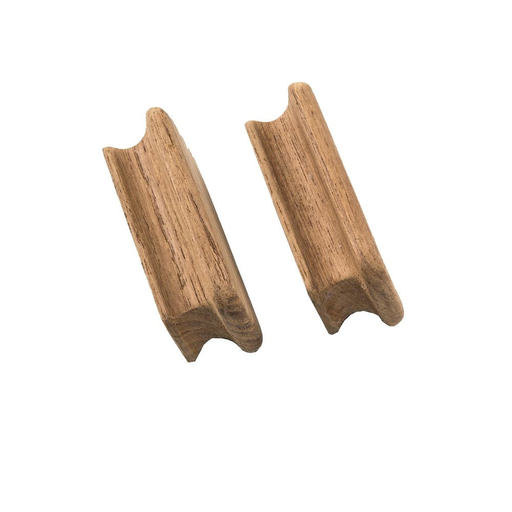Set of Two Brown Teak Wood Drawer Pull Knobs HomeRoots