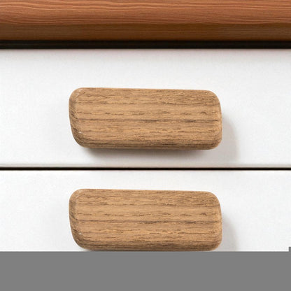 Set of Two Brown Teak Wood Drawer Pull Knobs HomeRoots