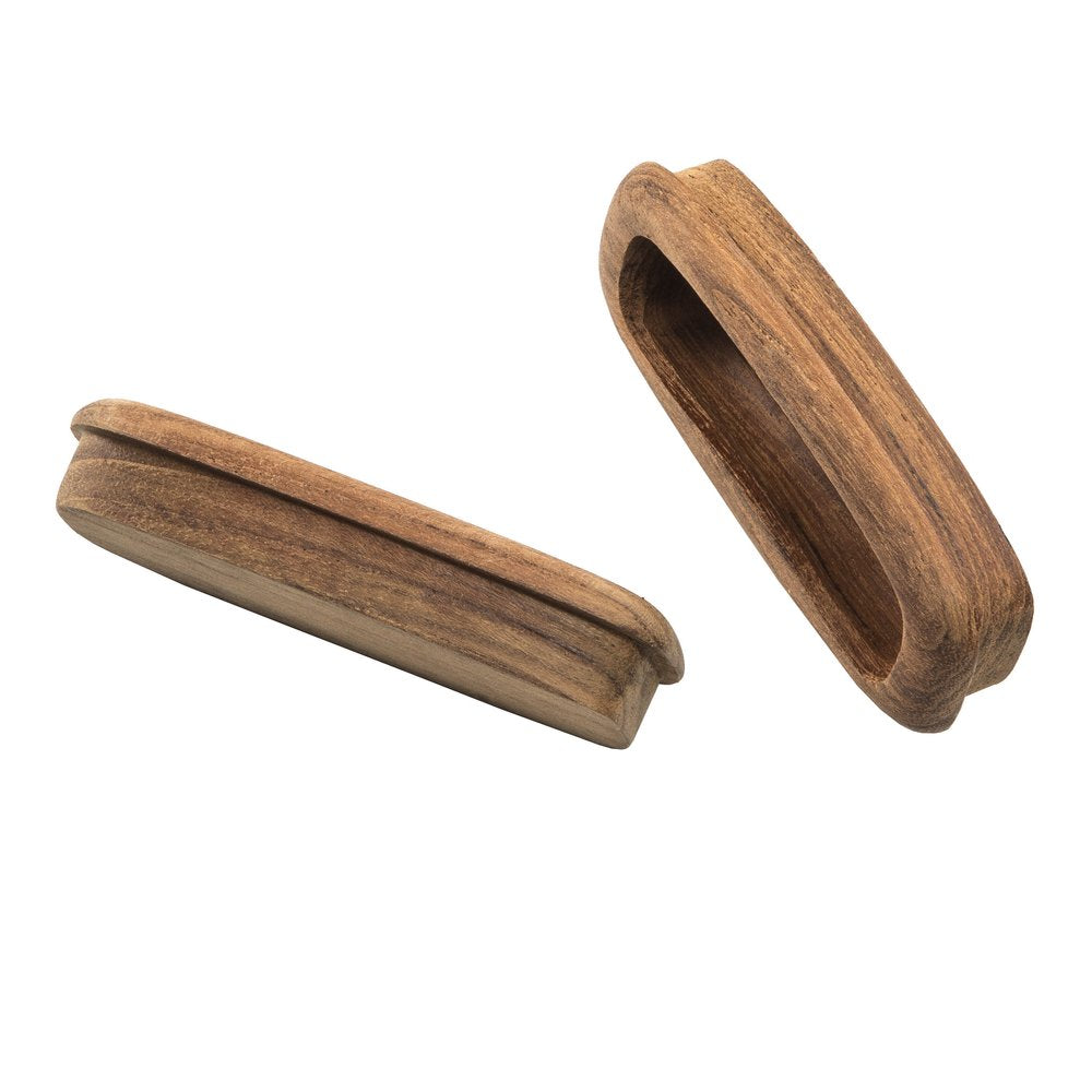 Set of Two Brown Teak Wood Drawer Pull Knobs HomeRoots