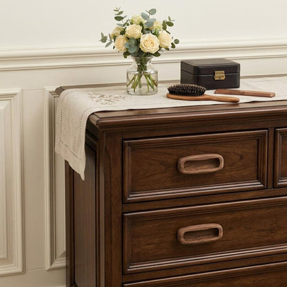 Set of Two Brown Teak Wood Drawer Pull Knobs HomeRoots