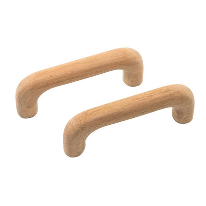 Set of Two Brown Wood C Shape Drawer Pull Knobs HomeRoots