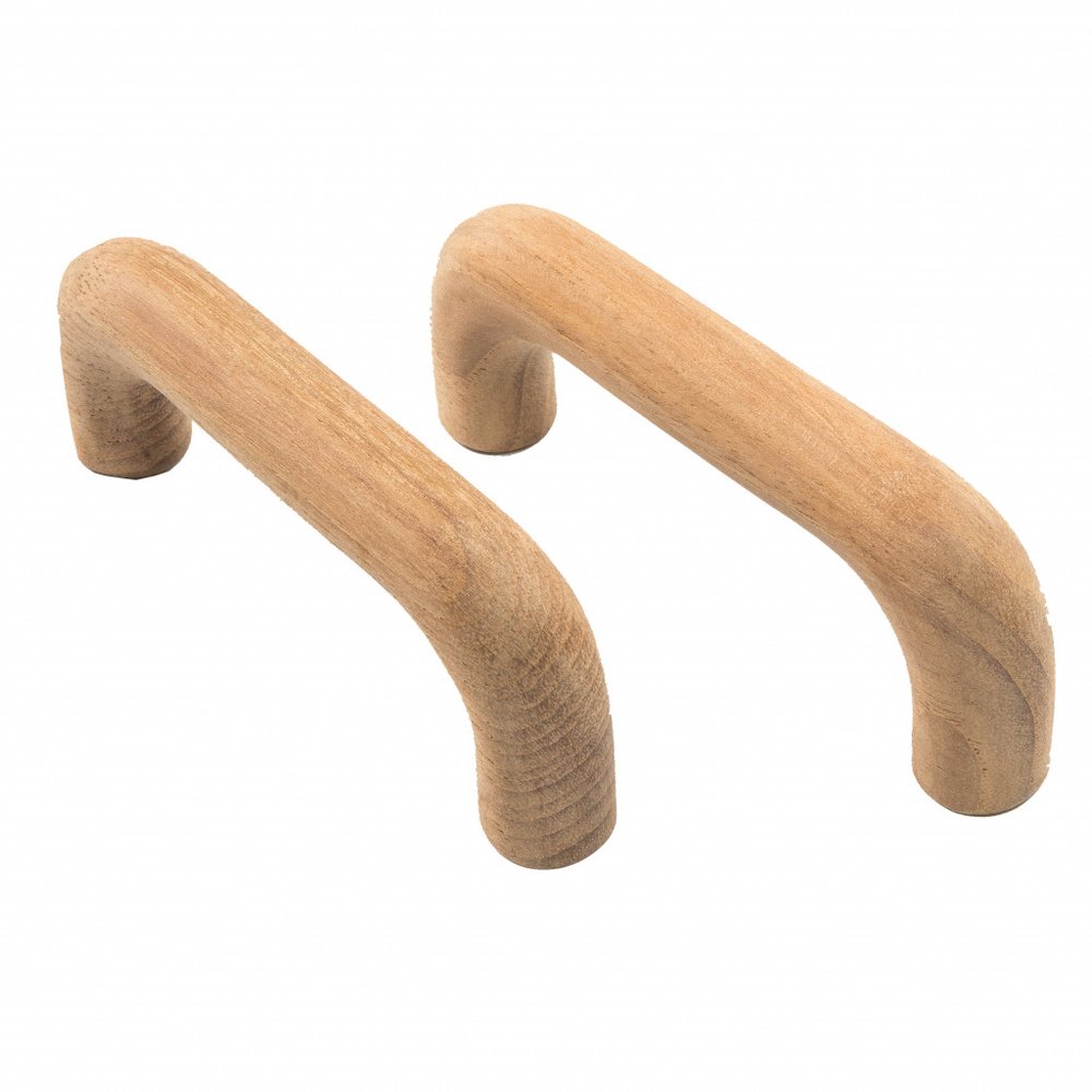 Set of Two Brown Wood C Shape Drawer Pull Knobs HomeRoots