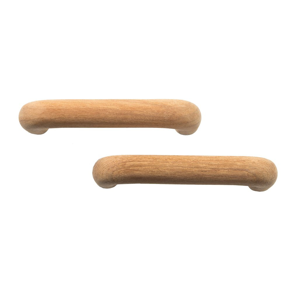 Set of Two Brown Wood C Shape Drawer Pull Knobs HomeRoots