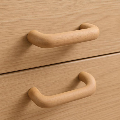 Set of Two Brown Wood C Shape Drawer Pull Knobs HomeRoots