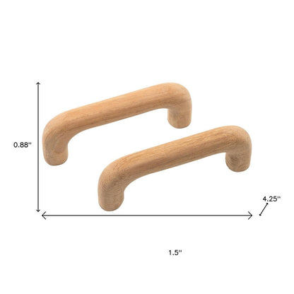 Set of Two Brown Wood C Shape Drawer Pull Knobs HomeRoots