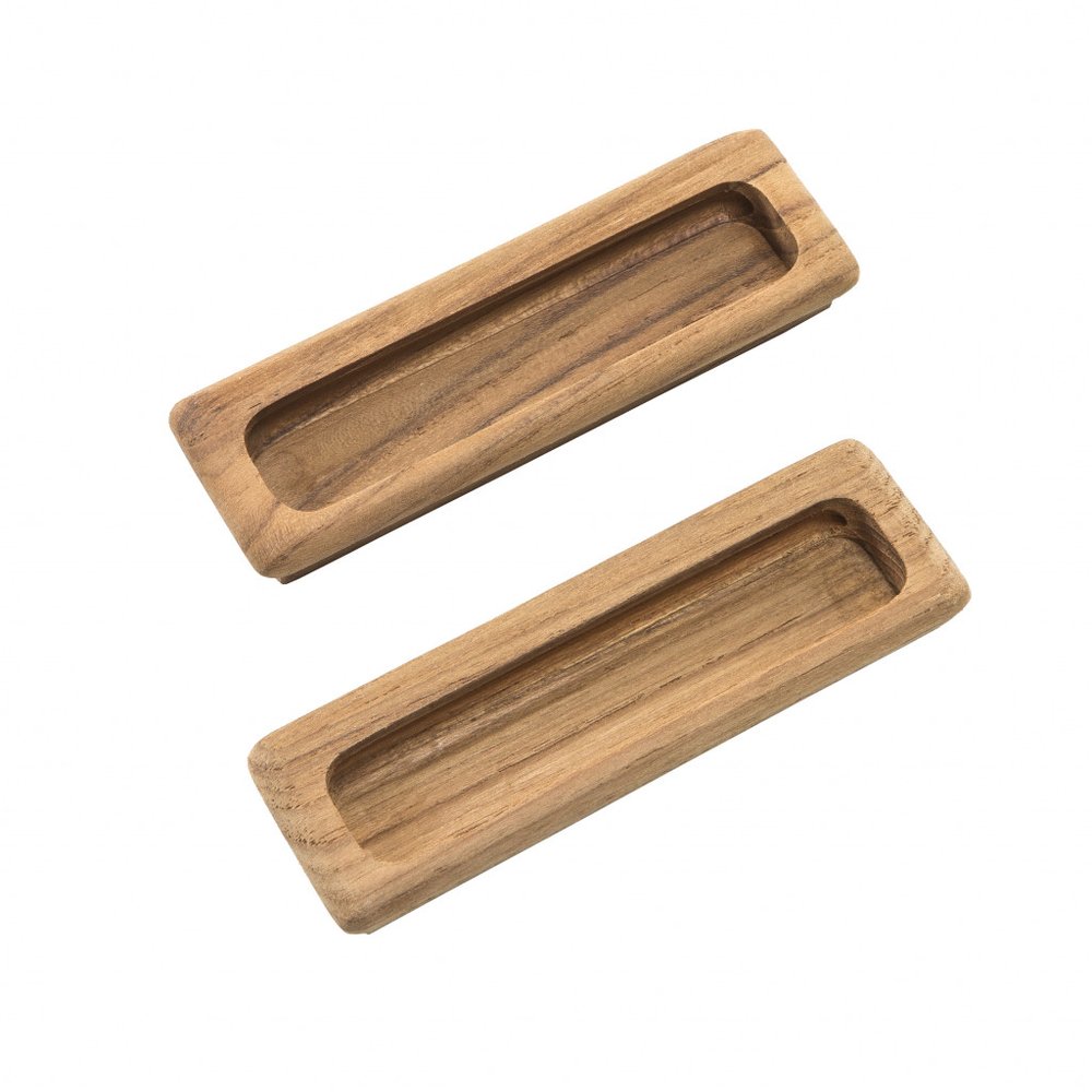 Set of Two Brown Teak Wood Drawer Pull Knobs HomeRoots