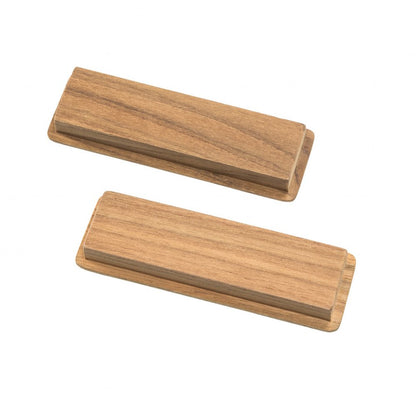 Set of Two Brown Teak Wood Drawer Pull Knobs HomeRoots