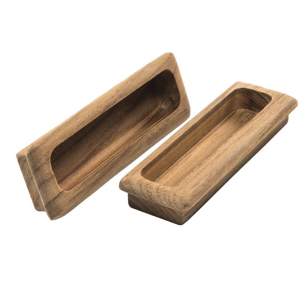 Set of Two Brown Teak Wood Drawer Pull Knobs HomeRoots
