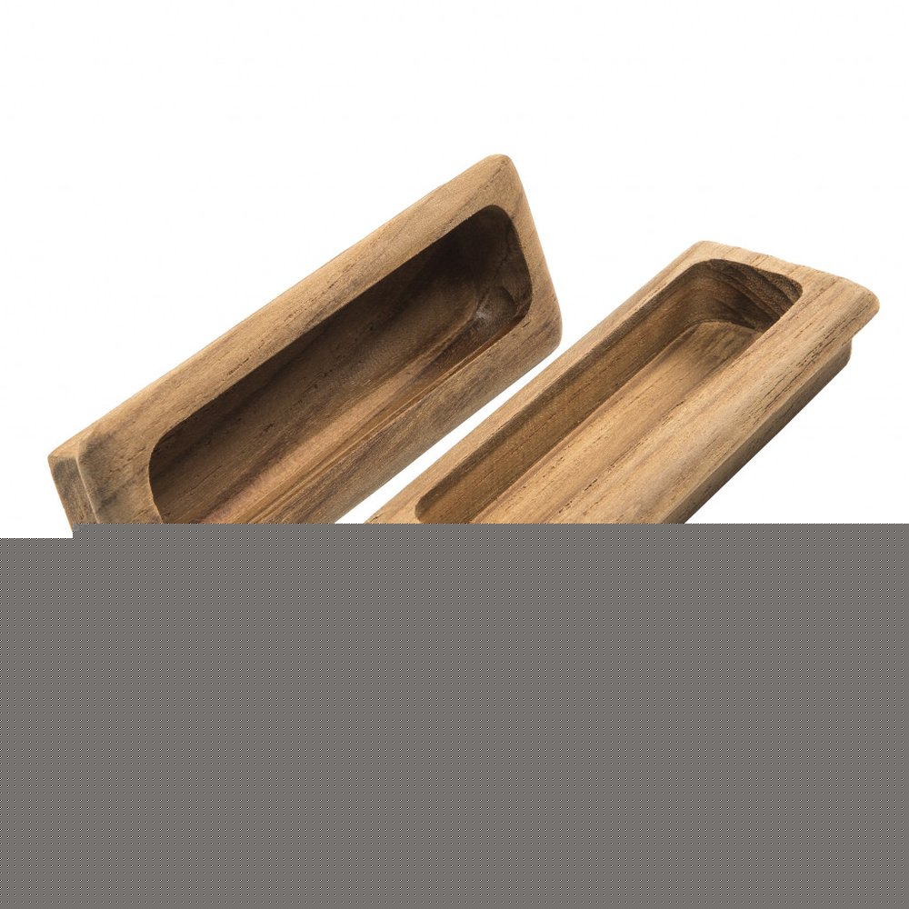 Set of Two Brown Teak Wood Drawer Pull Knobs HomeRoots