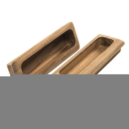 Set of Two Brown Teak Wood Drawer Pull Knobs HomeRoots