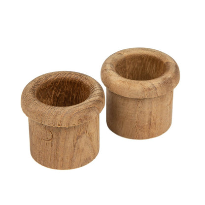 Set of Two Brown Wood Round Open Circle Drawer Pull Knobs HomeRoots