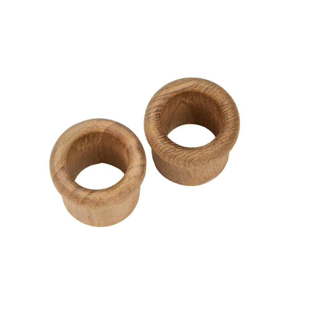 Set of Two Brown Wood Round Open Circle Drawer Pull Knobs HomeRoots