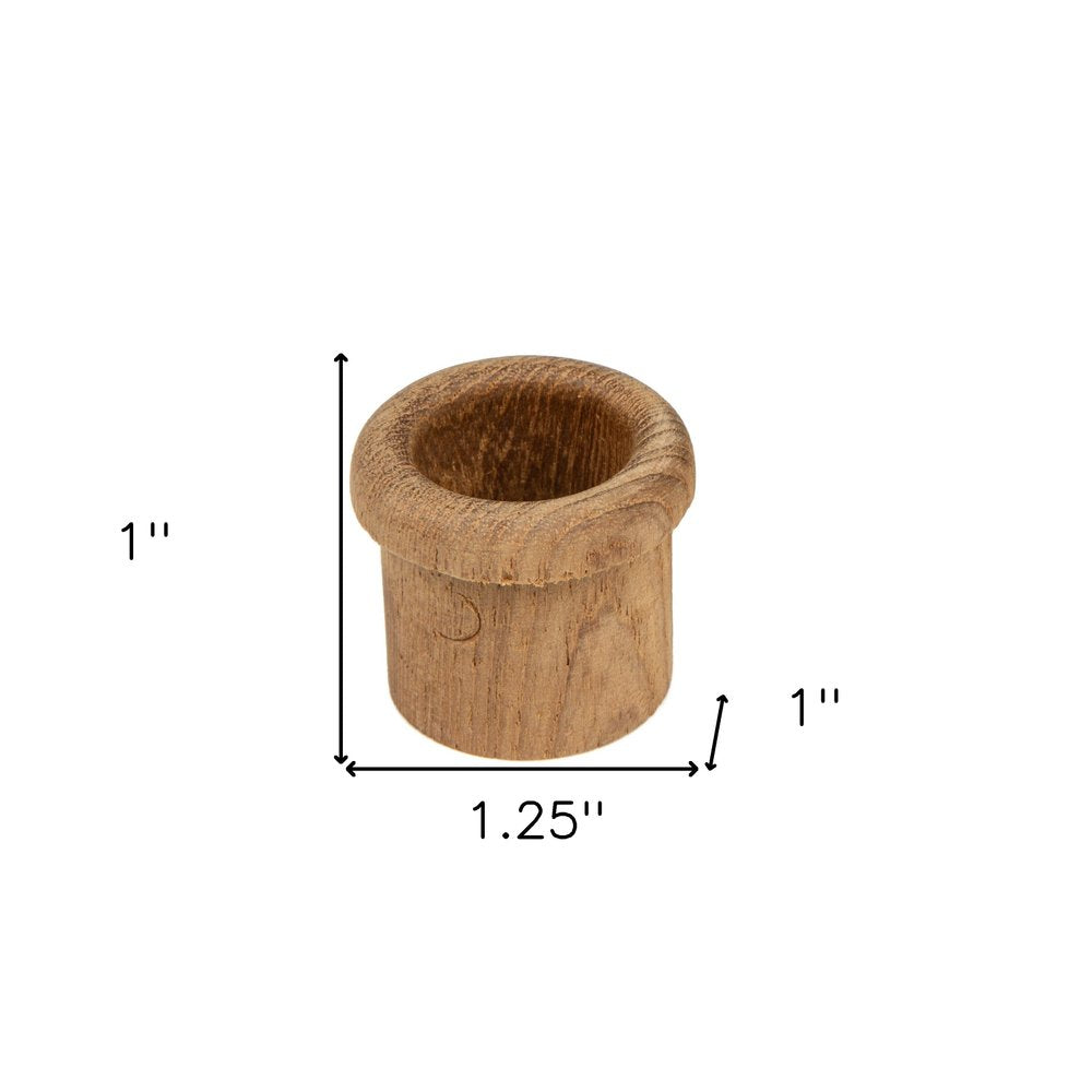 Set of Two Brown Wood Round Open Circle Drawer Pull Knobs HomeRoots