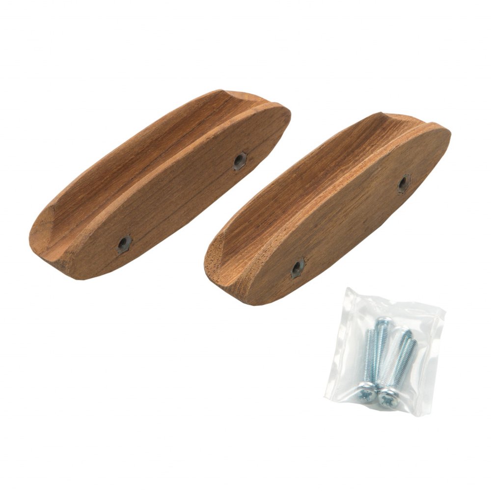 Set of Two Brown Wood Oval Drawer Pull Knobs HomeRoots