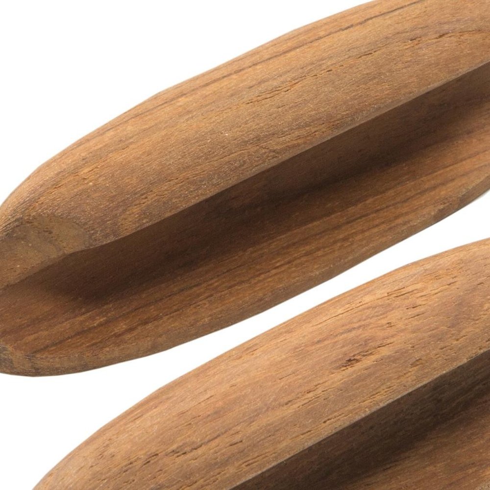 Set of Two Brown Wood Oval Drawer Pull Knobs HomeRoots
