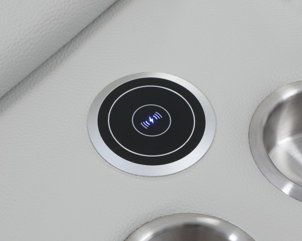 Light Gray Italian Leather Power Reclining U Shaped Six Piece Corner Sectional With Console HomeRoots