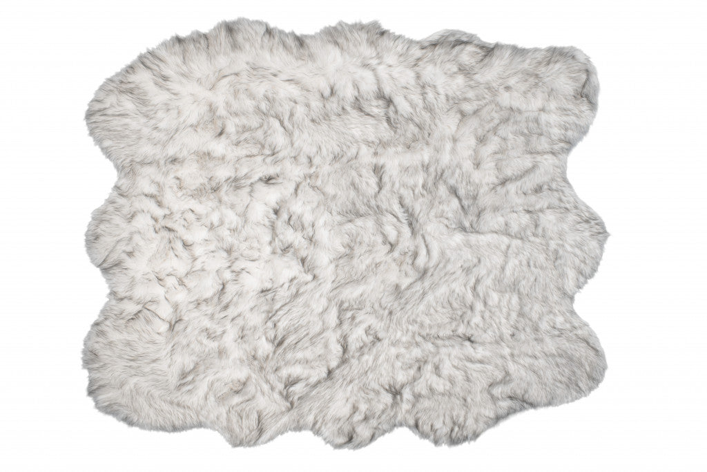 5' X 6' Grey Ombre Faux Sheepskin Non Skid Area Rug - 60.0" (H) x 72.0" (W) x 2.0" (D)