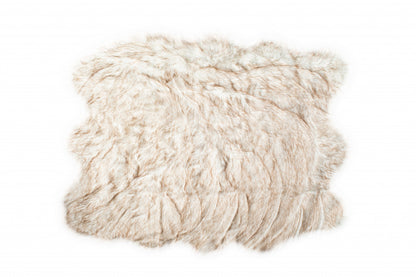 5' X 6' Ombre Tan Faux Fur Washable Non Skid Area Rug - 60.0" (H) x 72.0" (W) x 2.0" (D)