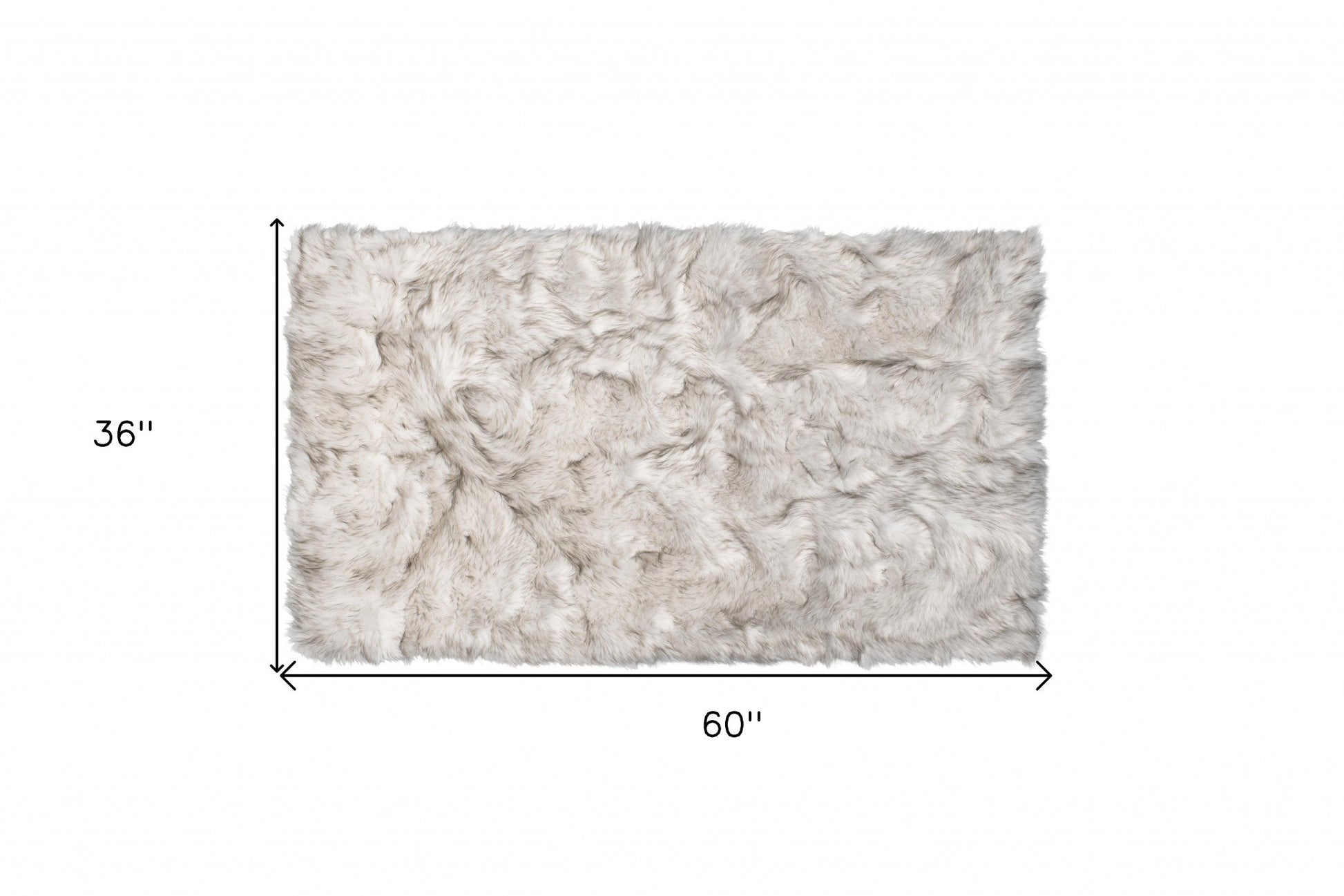 3' X 5' Chocolate Faux Fur Ombre Non Skid Area Rug - 96.0" (L) x 120.0" (W) x 0.39" (H) FurniFindUSA