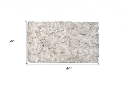 3' X 5' Chocolate Faux Fur Ombre Non Skid Area Rug - 96.0" (L) x 120.0" (W) x 0.39" (H) FurniFindUSA