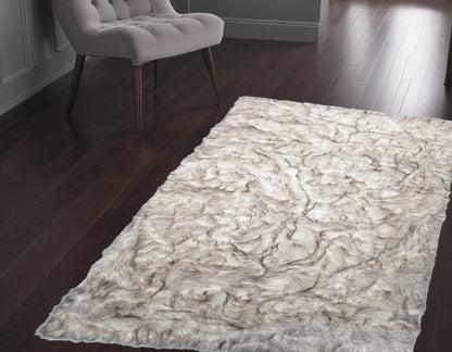 3' X 5' Chocolate Faux Fur Ombre Non Skid Area Rug - 96.0" (L) x 120.0" (W) x 0.39" (H) FurniFindUSA