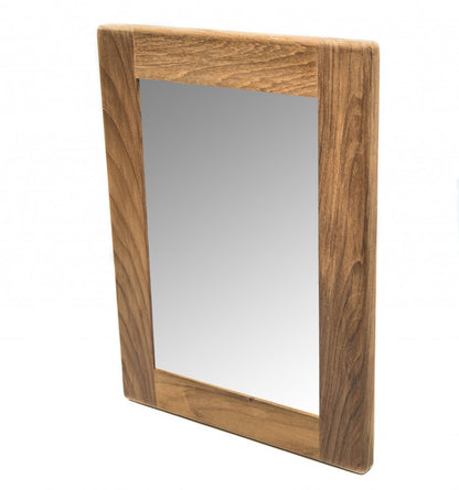 15" Brown Solid Wood Framed Accent Mirror HomeRoots