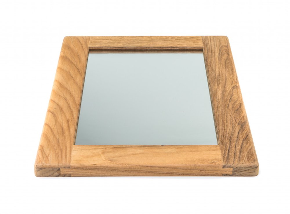 15" Brown Solid Wood Framed Accent Mirror HomeRoots