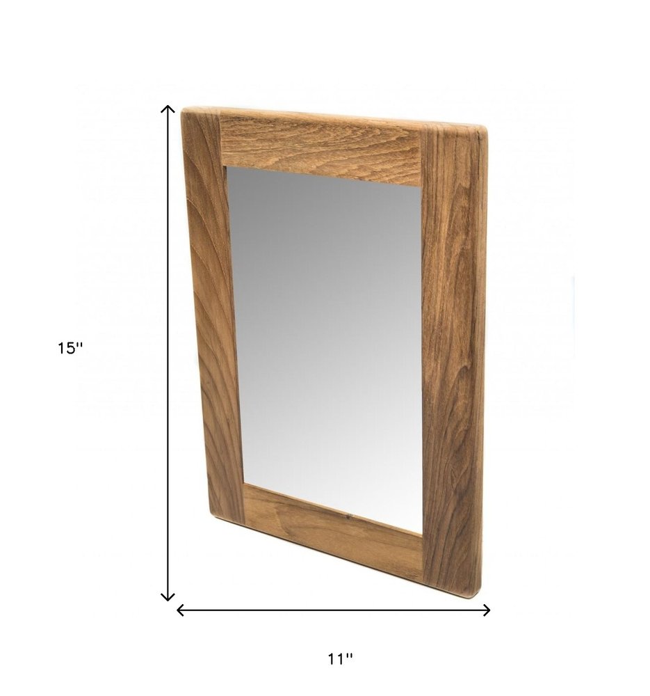 15" Brown Solid Wood Framed Accent Mirror HomeRoots