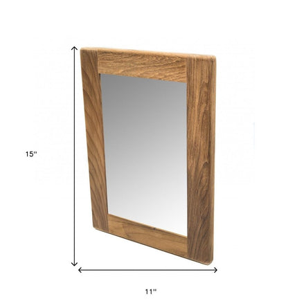 15" Brown Solid Wood Framed Accent Mirror HomeRoots
