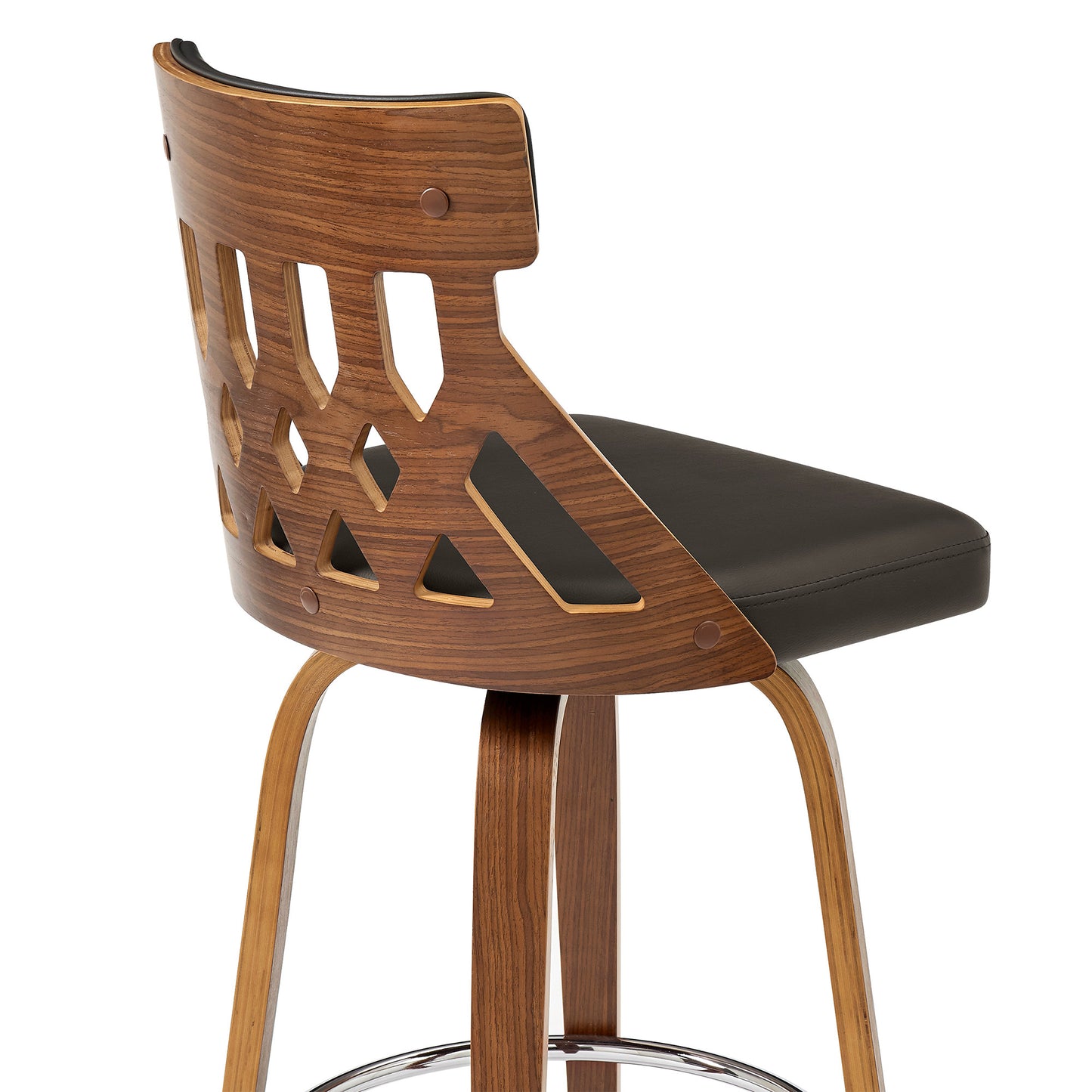 30" Brown Swivel Backless Bar Height Bar Chair