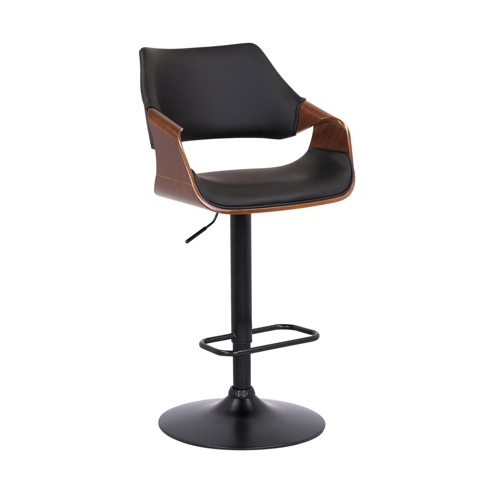 Black Fabric And Iron Adjustable Height Swivel Bar Chair HomeRoots