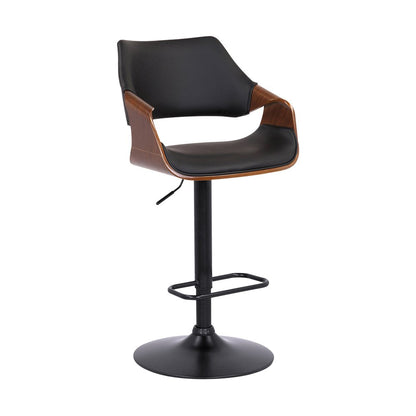 Black Fabric And Iron Adjustable Height Swivel Bar Chair HomeRoots