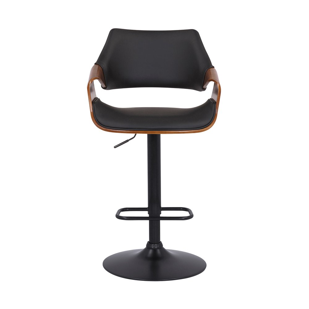 Black Fabric And Iron Adjustable Height Swivel Bar Chair HomeRoots