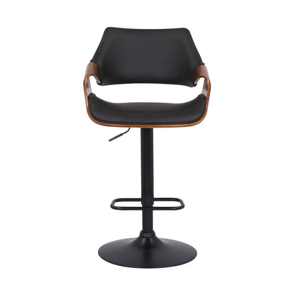 Black Fabric And Iron Adjustable Height Swivel Bar Chair HomeRoots