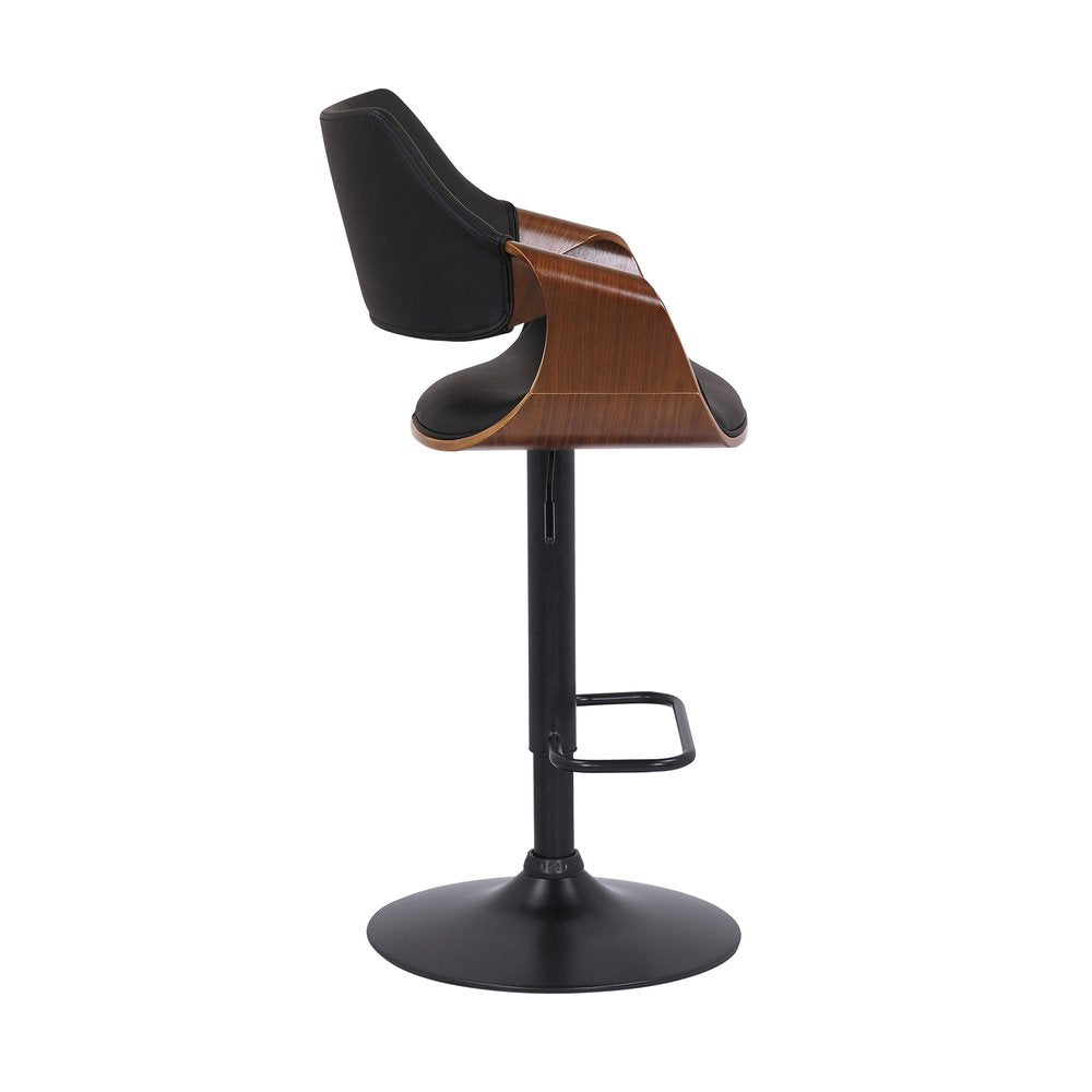 Black Fabric And Iron Adjustable Height Swivel Bar Chair HomeRoots