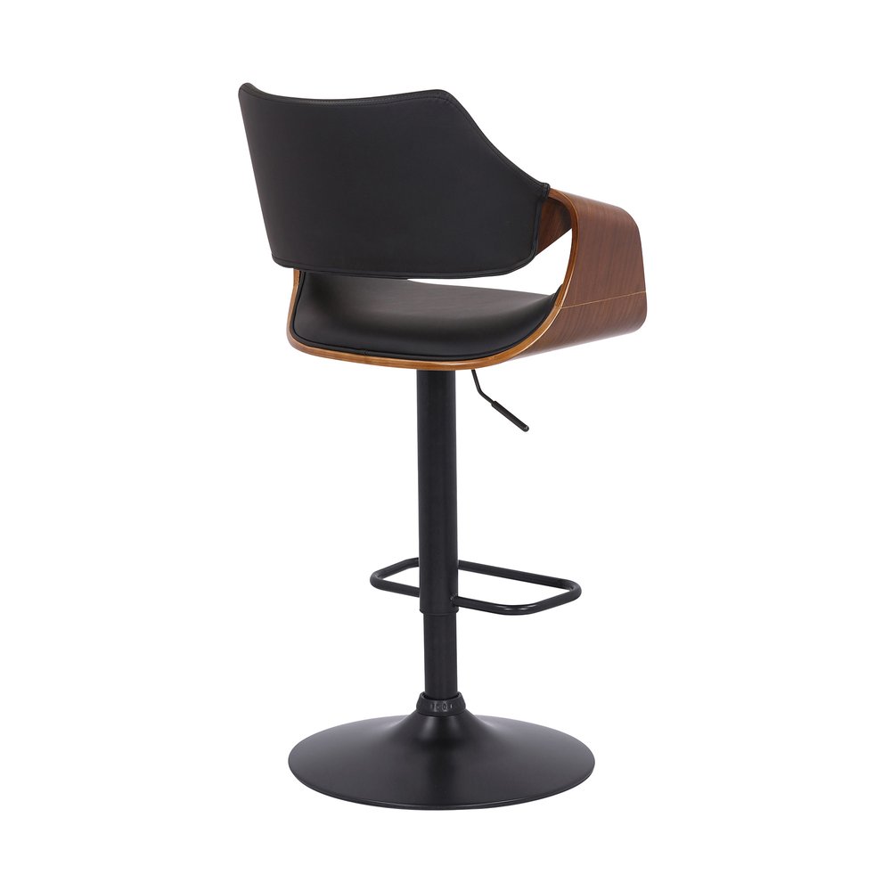 Black Fabric And Iron Adjustable Height Swivel Bar Chair HomeRoots