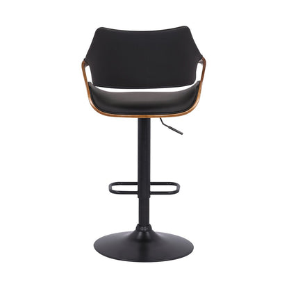 Black Fabric And Iron Adjustable Height Swivel Bar Chair HomeRoots