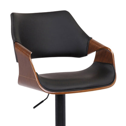 Black Fabric And Iron Adjustable Height Swivel Bar Chair HomeRoots