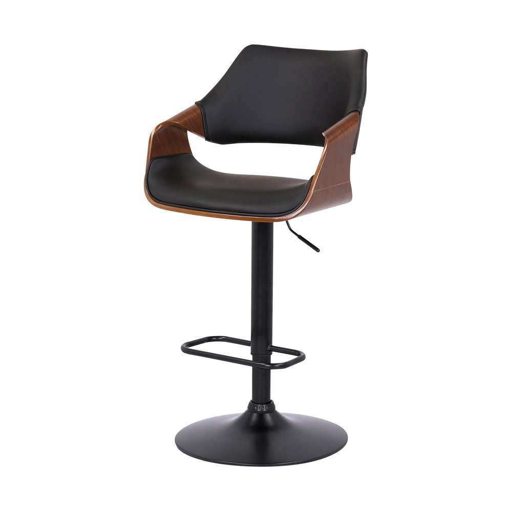 Black Fabric And Iron Adjustable Height Swivel Bar Chair HomeRoots