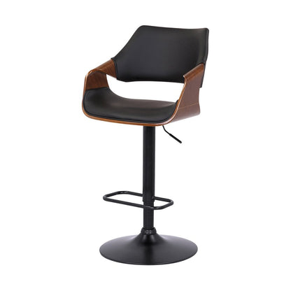 Black Fabric And Iron Adjustable Height Swivel Bar Chair HomeRoots