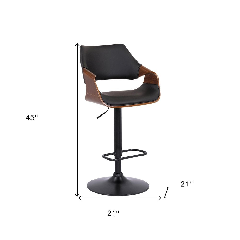 Black Fabric And Iron Adjustable Height Swivel Bar Chair HomeRoots