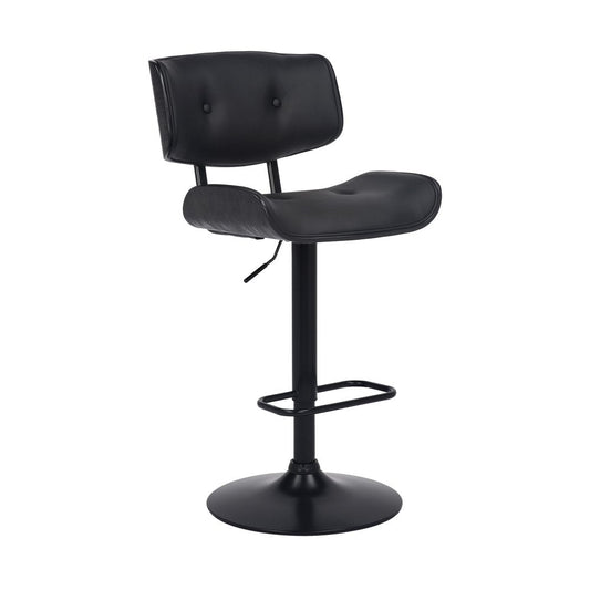 Black Fabric And Iron Adjustable Height Swivel Bar Chair HomeRoots