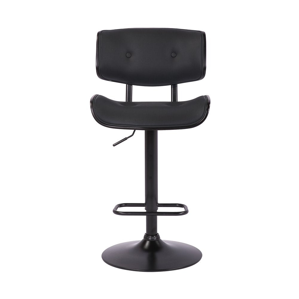Black Fabric And Iron Adjustable Height Swivel Bar Chair HomeRoots