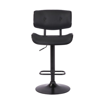 Black Fabric And Iron Adjustable Height Swivel Bar Chair HomeRoots