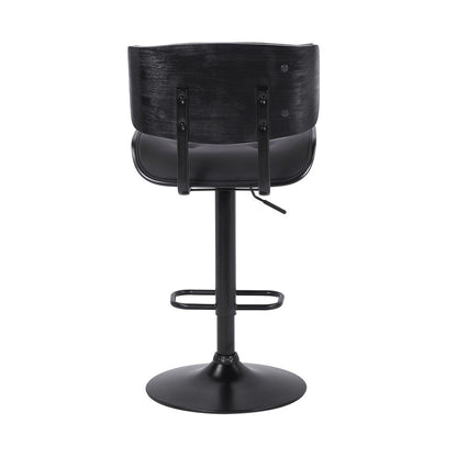 Black Fabric And Iron Adjustable Height Swivel Bar Chair HomeRoots