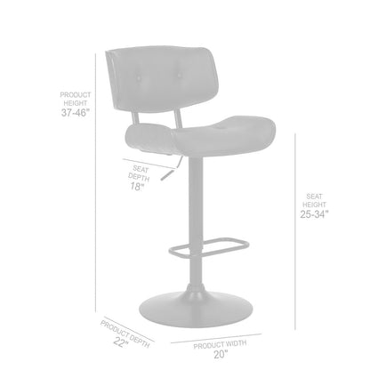Black Fabric And Iron Adjustable Height Swivel Bar Chair HomeRoots