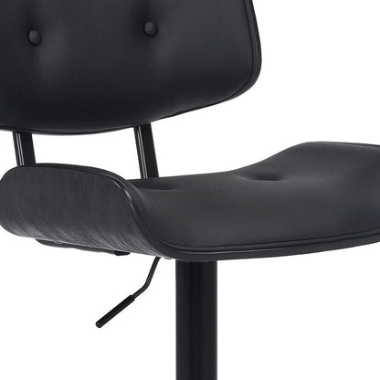 Black Fabric And Iron Adjustable Height Swivel Bar Chair HomeRoots