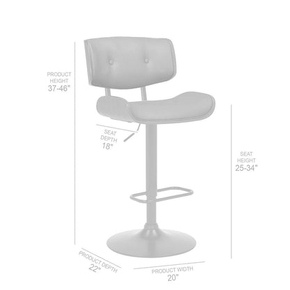 Cream And Black Fabric And Iron Adjustable Height Swivel Bar Chair HomeRoots