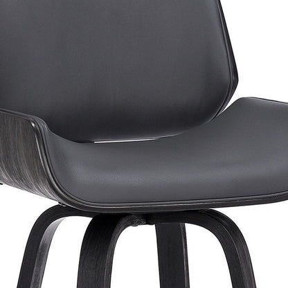 30" Gray And Black Fabric And Iron Bar Height Swivel Bar Chair HomeRoots