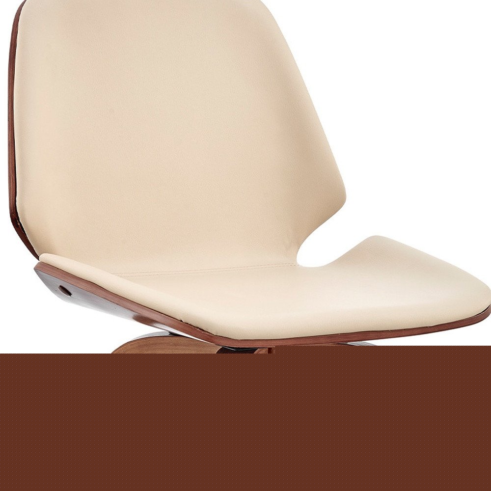 26" Cream And Brown Swivel Counter Height Bar Chair HomeRoots